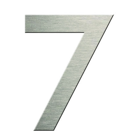 Numéro 7-Numéro adhésif pour boîtes aux lettres - Vinyle épais texturé, hauteur 50 mm - Inox Brossé