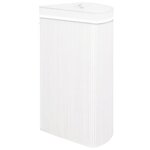 vidaXL Panier à linge d'angle Bambou Blanc 60 L