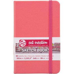 Carnet croquis 9x14 cm - 80 feuilles - 140g - corail - royal talens