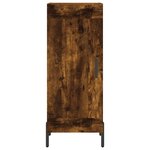 vidaXL Buffet haut Chêne fumé 34 5x34x180 cm Bois d'ingénierie