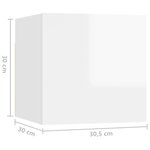 vidaXL Ensemble de meuble TV 4 Pièces Blanc brillant Aggloméré