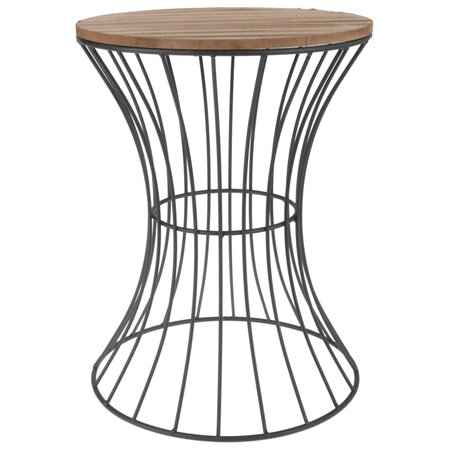 H&S Collection Table d'appoint Métal Beige