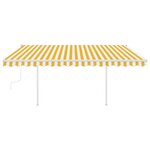 vidaXL Auvent manuel rétractable avec poteaux 4 5x3 m Jaune et blanc