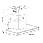 ROSIERES - RMB9600/1IN - Hotte décorative - 642,4m3/h max - 70 dB max - 3 vitesses - L90cm - Inox