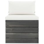 vidaXL Salon palette de jardin 9 Pièces avec coussins Bois de pin massif