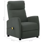 vidaXL Fauteuil de massage Gris Similicuir