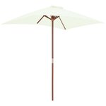 vidaXL Parasol avec mât en bois 150 x 200 cm Sable