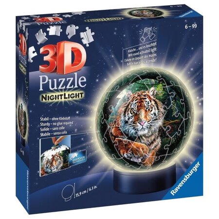 Puzzle 3d ball 72 p illuminé - les grands félins