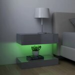 vidaXL Meubles TV avec lumières LED 2 Pièces gris brillant 60x35 cm