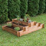 EKJU Carré potager en espalier en pin FSC teinté brun - 315 L - 140 x 113 x 37 cm