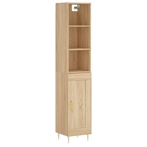 vidaXL Buffet haut Chêne sonoma 34 5x34x180 cm Bois d'ingénierie
