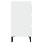 vidaXL Table de chevet avec pieds en métal Blanc 40x35x69 cm