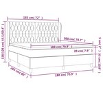 vidaXL Lit à sommier tapissier et matelas Gris foncé 180x200cm Velours