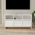 vidaXL Meuble TV Blanc brillant 102x37 5x52 5 cm Aggloméré