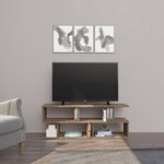 Homemania meuble tv su 120x29 6x45 cm noyer