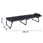 Campart Travel Chaise longue de camping pliable Siena Bleu 200x67x35cm