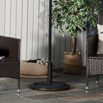 Pied de parasol base de lestage parasol rond ciment HDPE motif rosace Ø 49 cm poids net 15 Kg noir