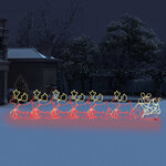 vidaXL Cordon lumineux de Noël 6 Rennes XXL et traîneau 2160 LED 7 m