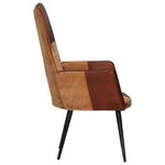 vidaXL Chaise à oreilles Marron Cuir véritable