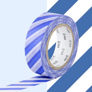 Masking tape à rayures - Bleu - 1 5 cm x 7 m