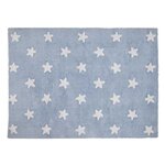 Tapis coton motif étoile - bleu 120 x 160