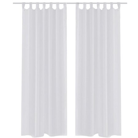 vidaXL Rideau fin Blanc 140x245 cm 2 Pièces