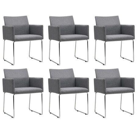 vidaXL Chaises à manger lot de 6 gris clair tissu