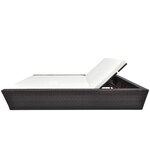 vidaXL Lit de repos d'extérieur avec coussin Résine tressée Marron