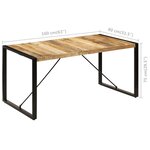 vidaXL Table de salle à manger 160x80x75 cm Bois de manguier massif
