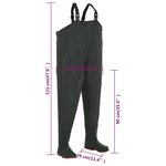 vidaXL Pantalon échassier avec bottes Vert Pointure 46