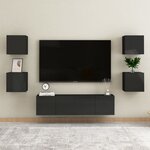 vidaXL Meubles TV muraux 2 Pièces Noir brillant 30 5x30x30 cm