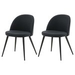 Venture Home Chaises à dîner 2 Pièces Velvet Polyester Noir