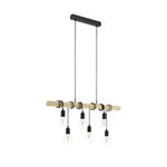 Eglo lampe suspendue townshend 6x25 w noir et marron 95499