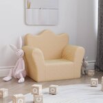 vidaXL Canapé pour enfants Crème Peluche douce