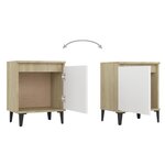 vidaXL Tables de chevet 2 Pièces Blanc et chêne sonoma 40x30x50 cm