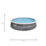 BESTWAY Piscine Gonflable Fast Set Imitation Rotin 457x107 cm Épurateur a Cartouche de 2 006 L/H Échelle