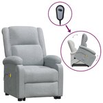 vidaXL Fauteuil de massage inclinable Gris clair Tissu