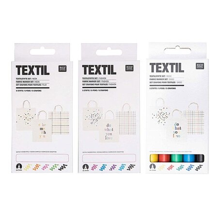 15 feutres textiles - basic  fashion et fluo