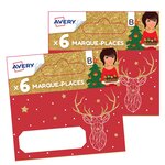 Lot de 12 marque-places de Noël traditionnels renne