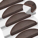 vidaXL Tapis d'escalier 10 Pièces 65x24x4 cm Marron café