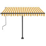 vidaXL Auvent manuel rétractable sur pied 350x250 cm Jaune/blanc