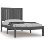 vidaXL Cadre de lit Gris Bois de pin massif 90x190 cm Simple