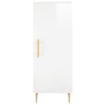 vidaXL Buffet haut Blanc brillant 34 5x34x180 cm Bois d'ingénierie