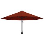 vidaXL Parasol mural avec mât en métal 300 cm Terre cuite