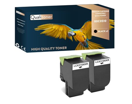 Qualitoner lot de x2 toners 80c0s10 noir compatible pour lexmark