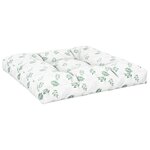 vidaXL Coussin de palette motif de feuilles 70x70x12 cm tissu