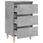 vidaXL Tables de chevet avec pieds en bois 2 Pièces Gris béton 40x35x69cm