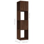 vidaXL Armoire rotative Chêne marron 34 5x34 5x75 5 cm Aggloméré