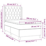 vidaXL Sommier tapissier et matelas et LED Gris clair 80x200cm Velours