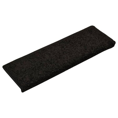 vidaXL Tapis d'escalier 15 Pièces 65x21x4 cm Noir